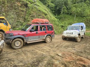The jeeps we used for the aid proram